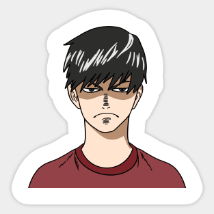 Angry Anime Boy Sticker